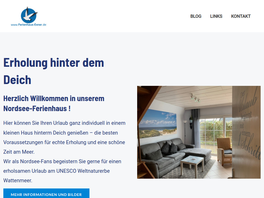 Website von Ferienhaus Cuxhaven Duhnen in Florstadt
