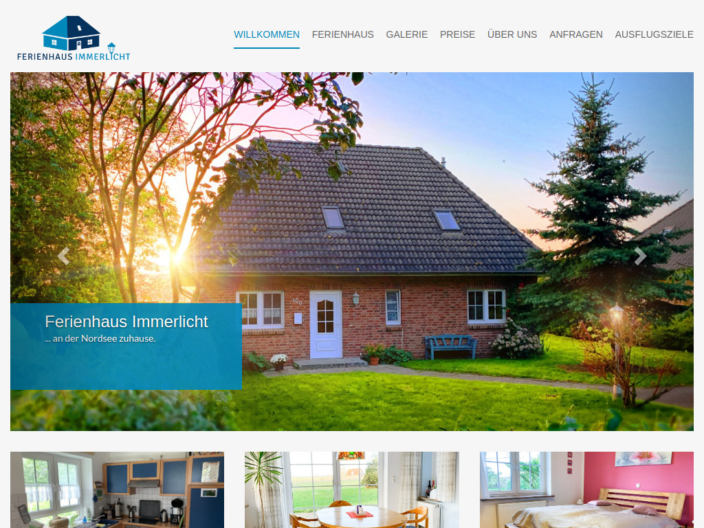 Website von Ferienhaus Immerlicht - Familie Hobler in Norddeich