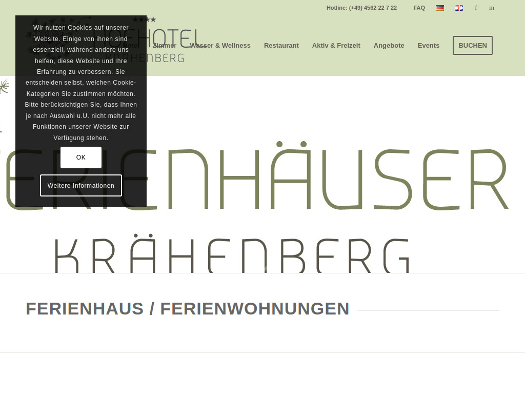 Website von HofHotel Krähenberg in Grömitz