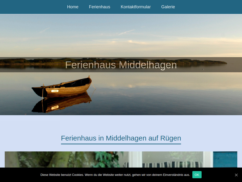 Website von Ferienhaus Middelhagen in Middelhagen