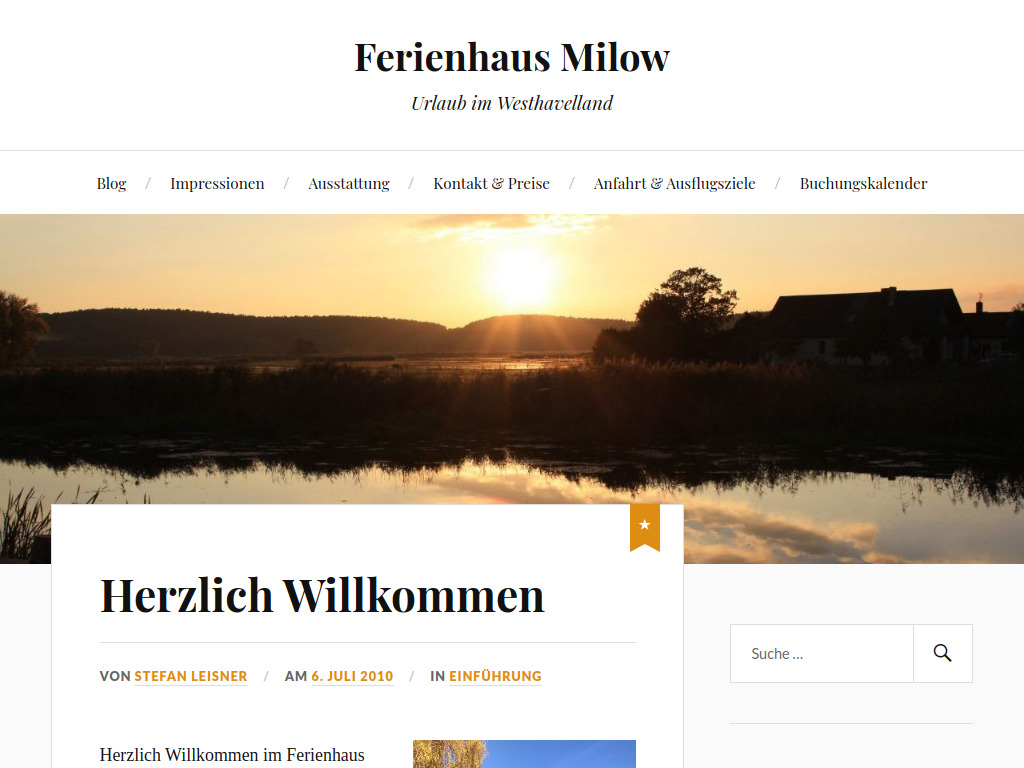 Website von Ferienhaus Milow in Milower Land