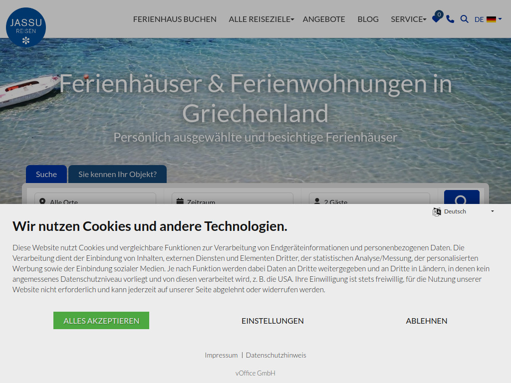 Website von JASSU Reisen GmbH in Bonn