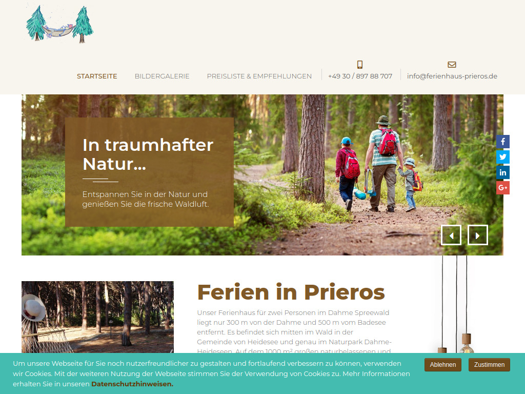 Website von Startseite - Ein Ferienhaus