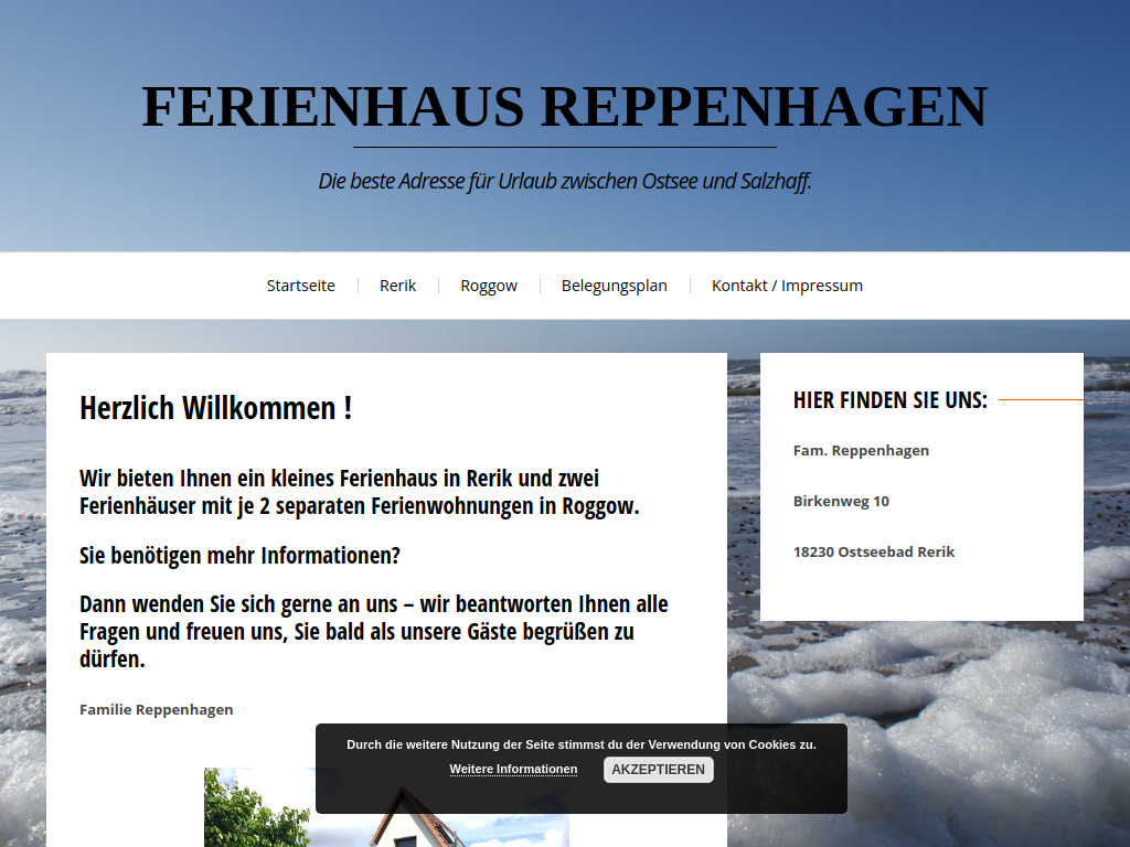 Website von Familie Reppenhagen in Ostseebad Rerik