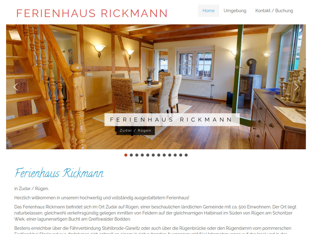 Website von Ferienhaus Rickmann in Essen