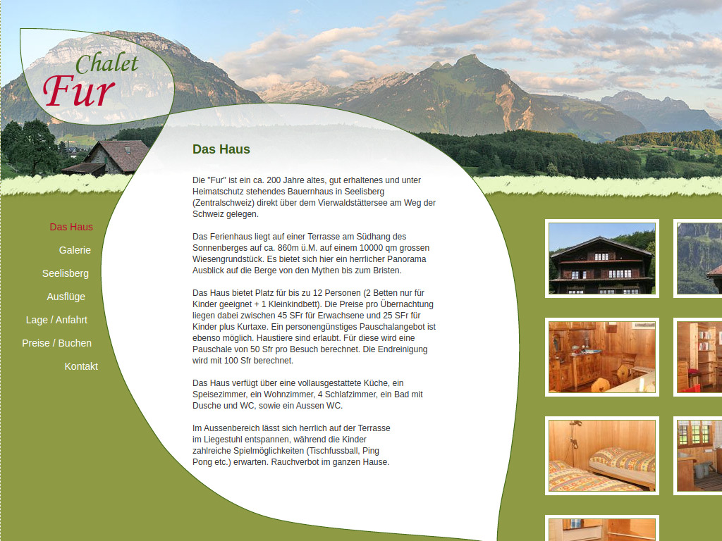 Website von Fur - Ferienhaus Seelisberg - Das Haus