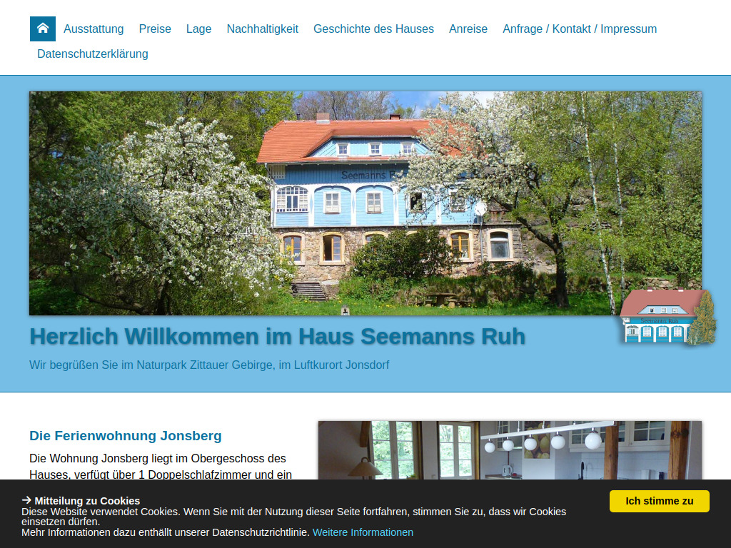 Website von Ferienhaus Seemanns Ruh