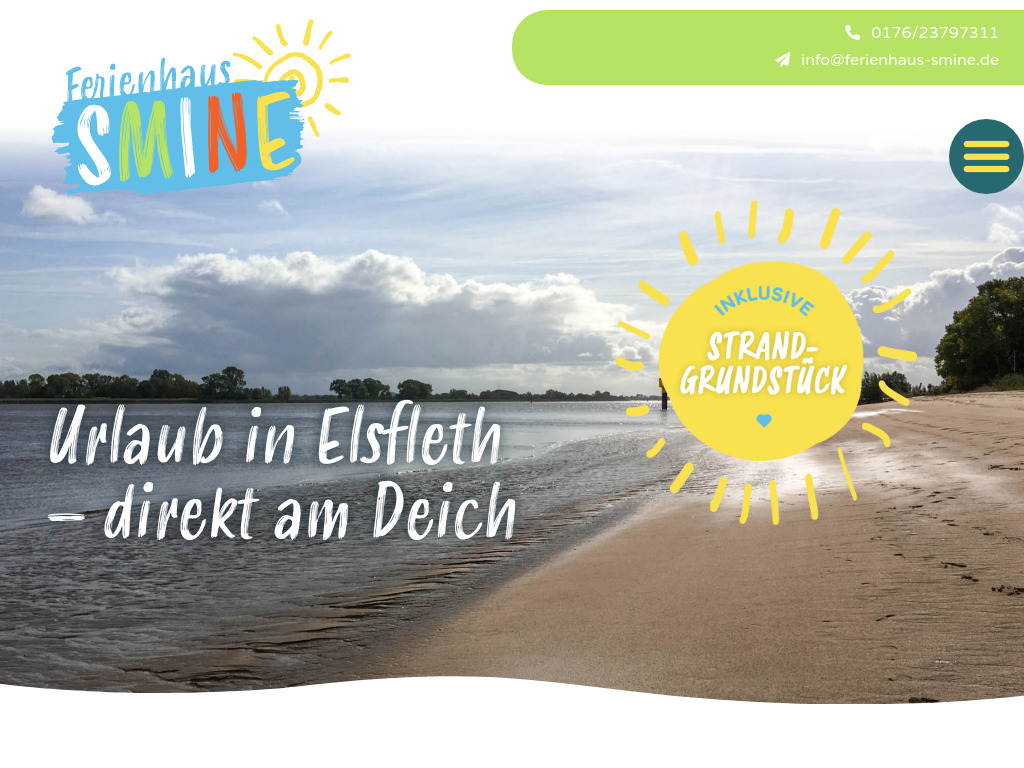 Website von Ferienhaus SMINE in Elsfleth