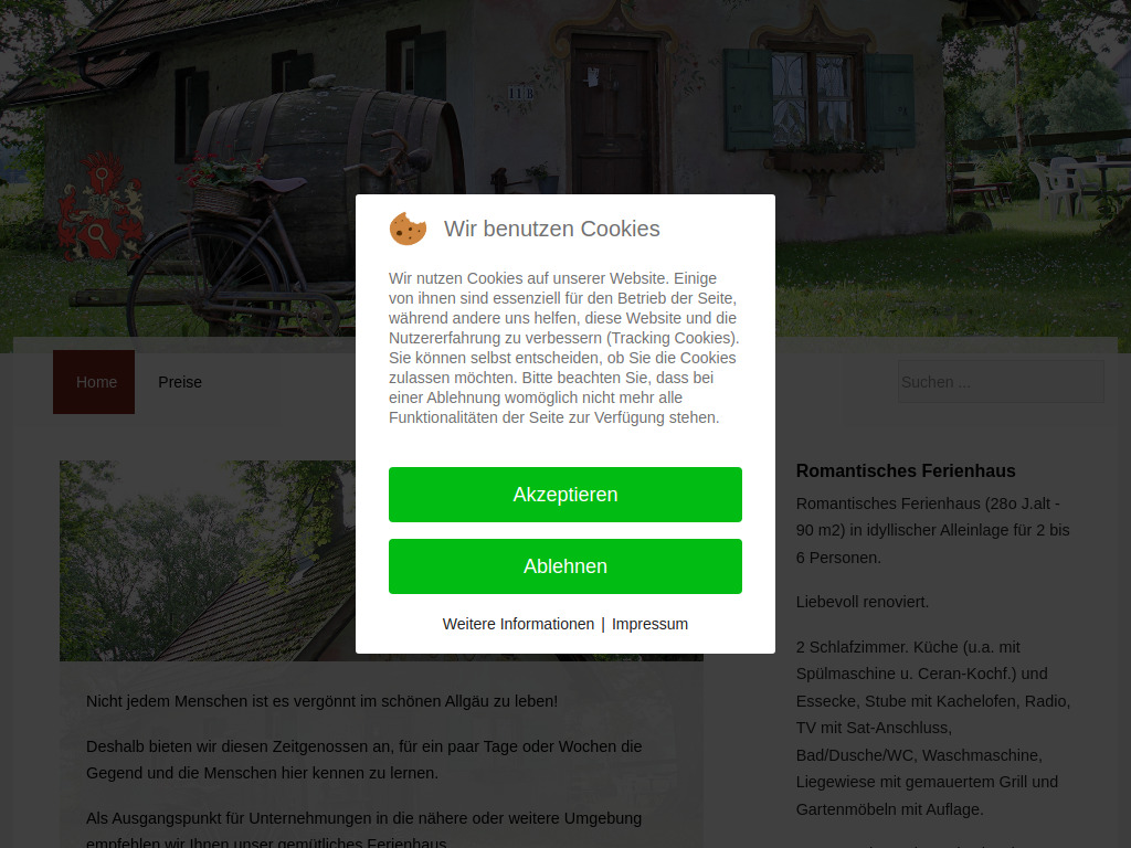 Website von Ferienhaus Straub in Leutkirch im Allgäu