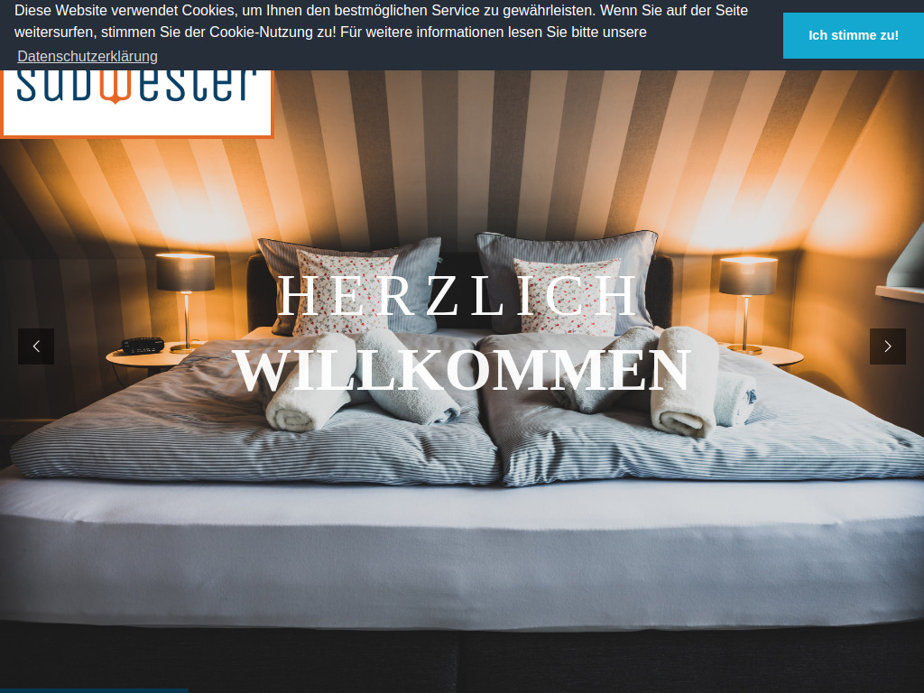 Website von Haus Suedwester in Langeoog