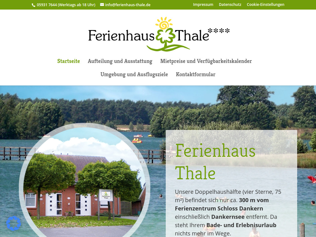 Website von Ferienhaus Dankern-Thale in Meppen-Helte