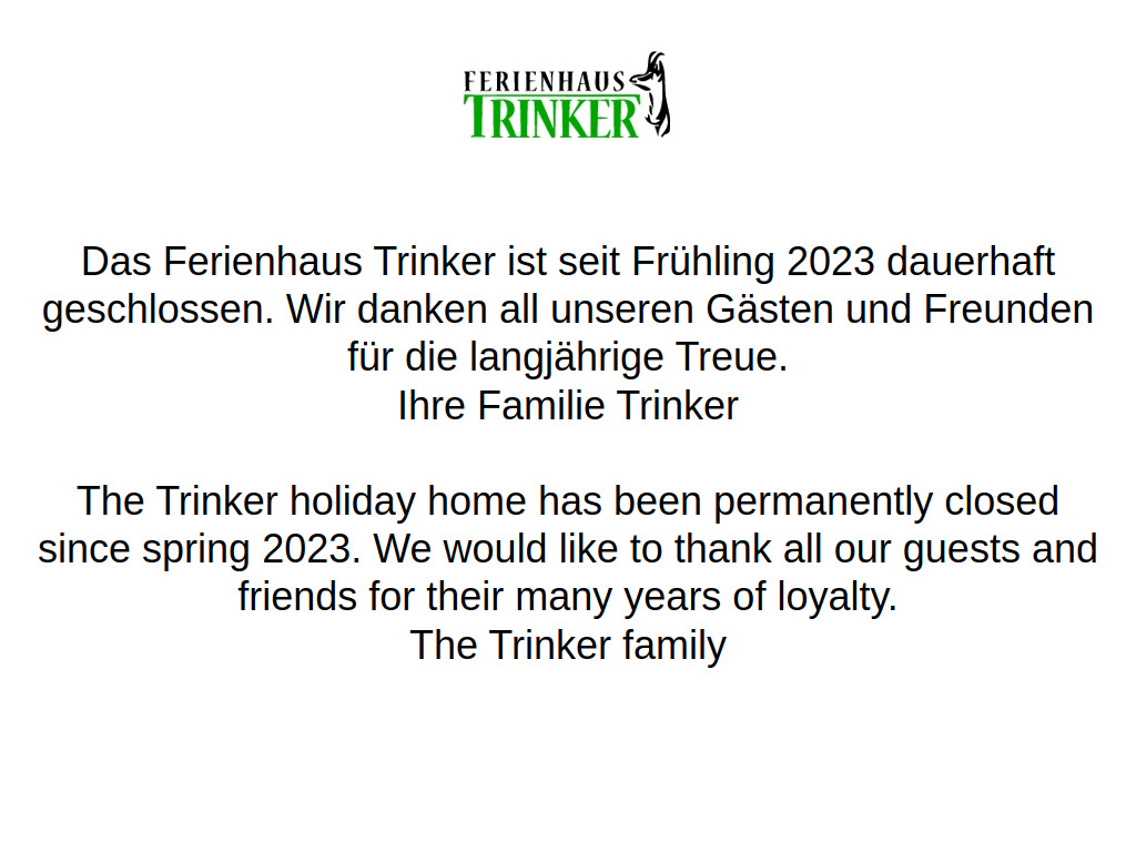 Website von Ferienhaus Trinker Schladming Obertal