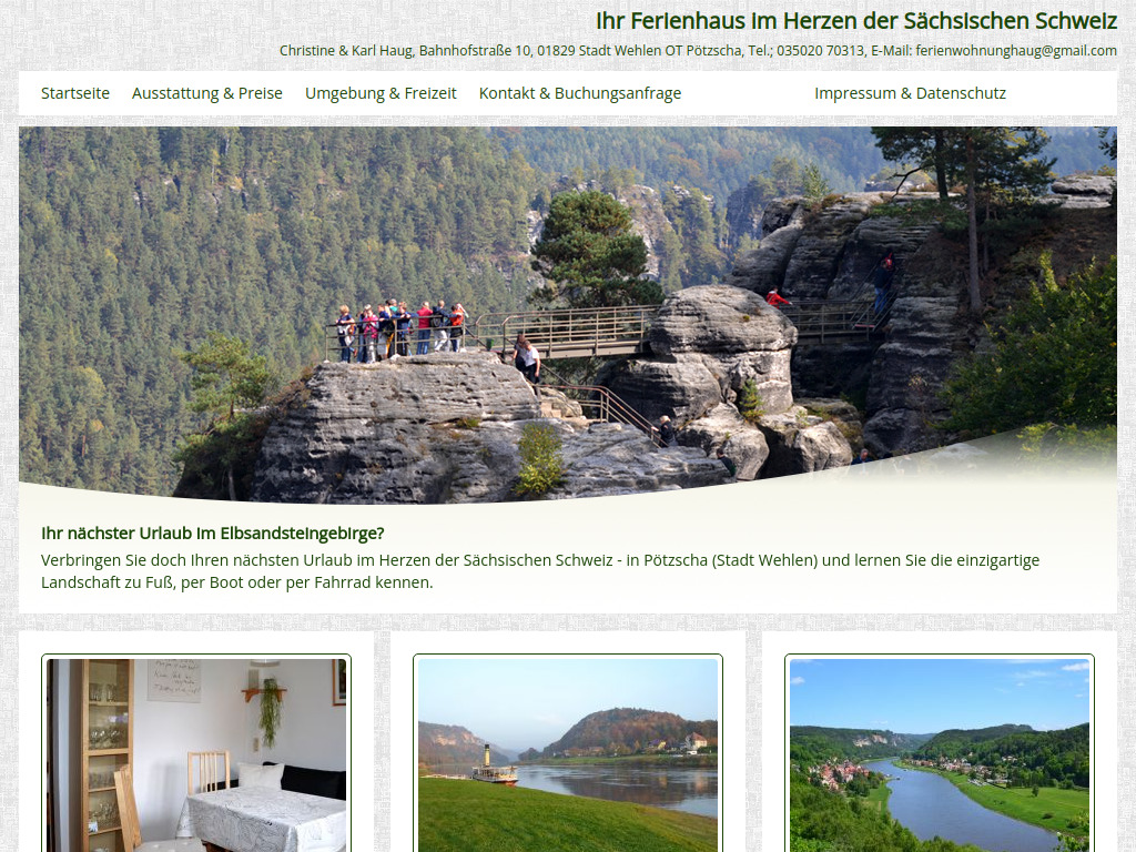 Website von Familie Christine & Karl Haug in Stadt Wehlen