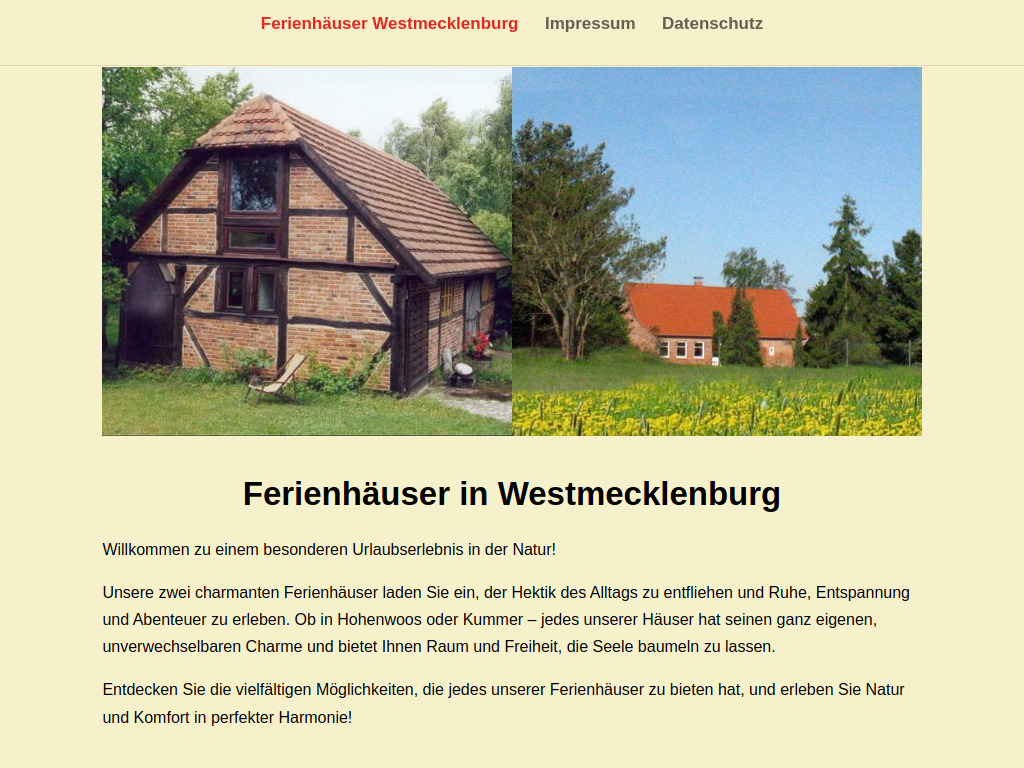 Website von STRASSE: Picherweg 4 in Ludwigslust OT Kummer