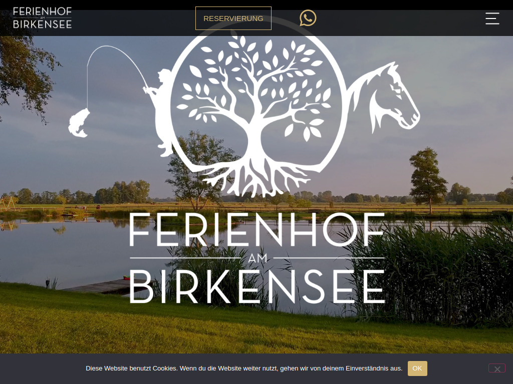 Website von Ferienhof am Birkensee in Detern