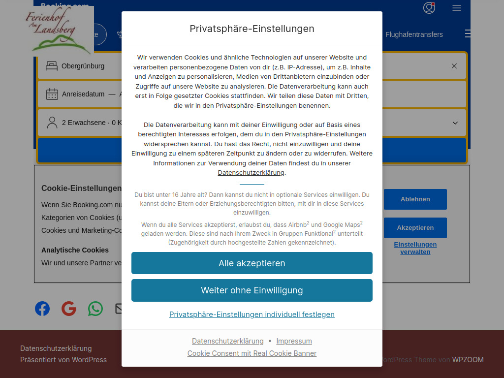 Website von ferienhof-am-landsberg.at in Obergrünburg