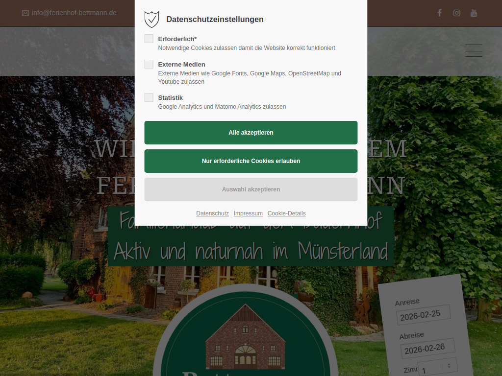 Website von Home - Ferienhof in Ennigerloh