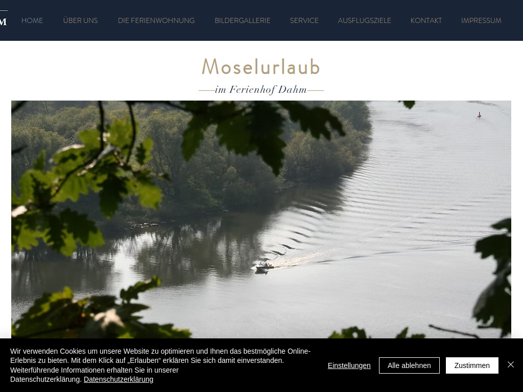 Website von Ferienhof Dahm in Pünderich