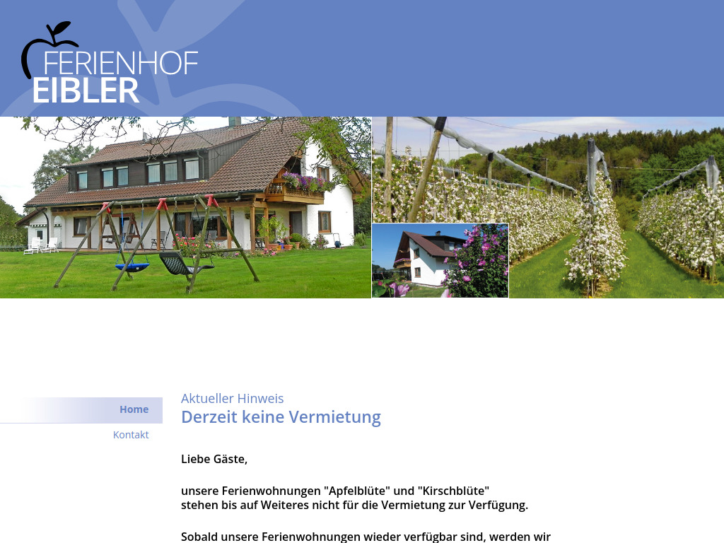 Website von Ferienhof Eibler in Friedrichshafen