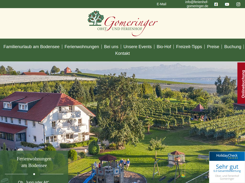 Website von Obst- und Ferienhof Gomeringer in Immenstaad