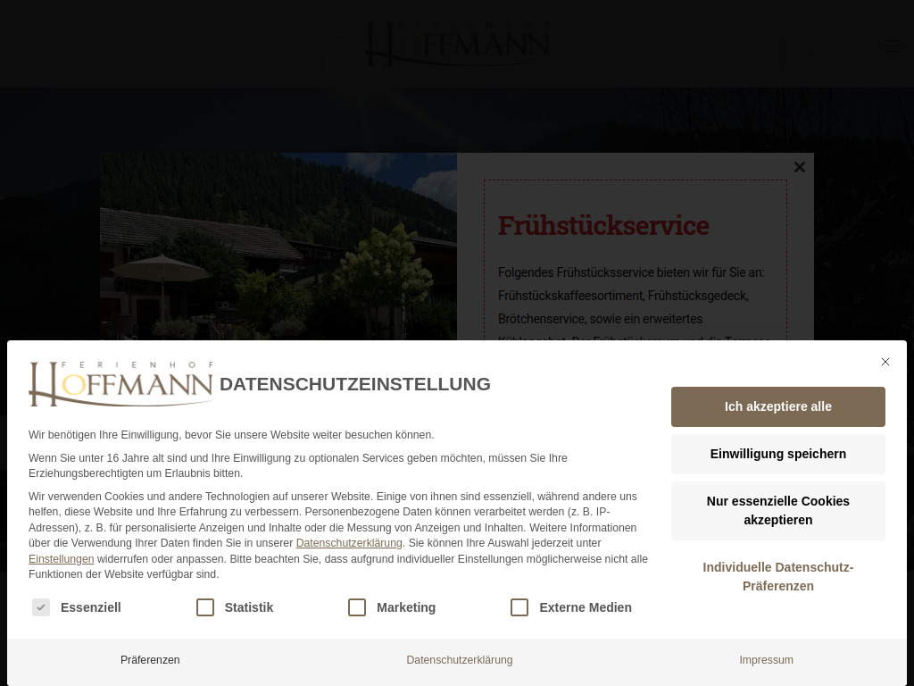 Website von Ferienhof Hoffmann in Weißensee