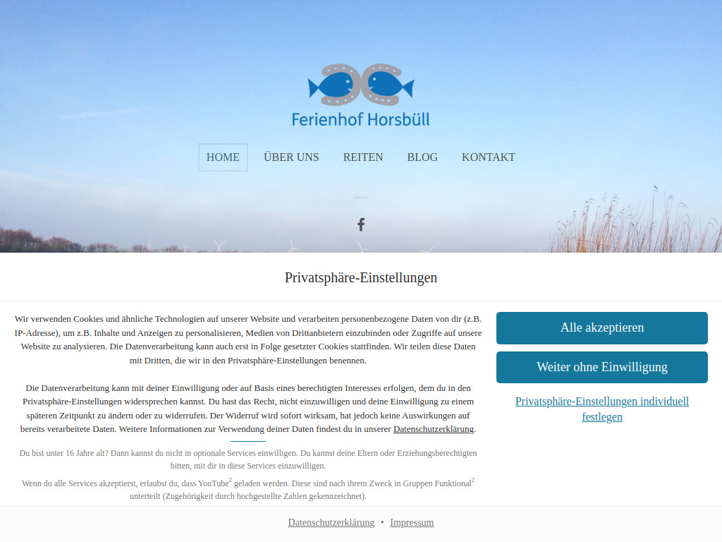 Website von Hof Horsbüll GbR in Emmelsbüll-Horsbüll