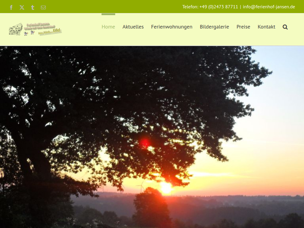 Website von Ferienhof Jansen in Simmerath-Lammersdorf