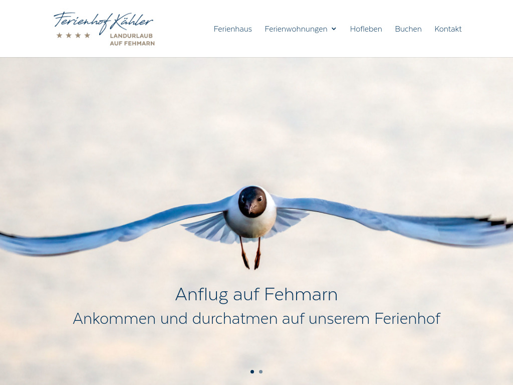 Website von Ferienhof Kähler in Fehmarn