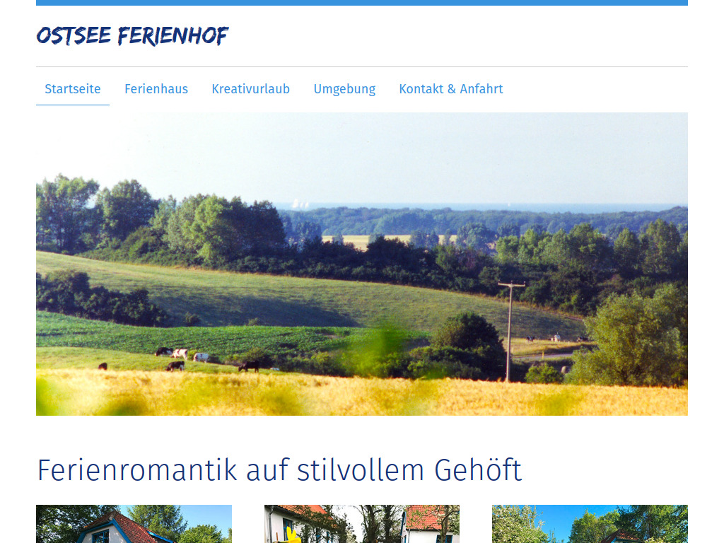 Website von Ostsee Ferienhof in Steffenshagen