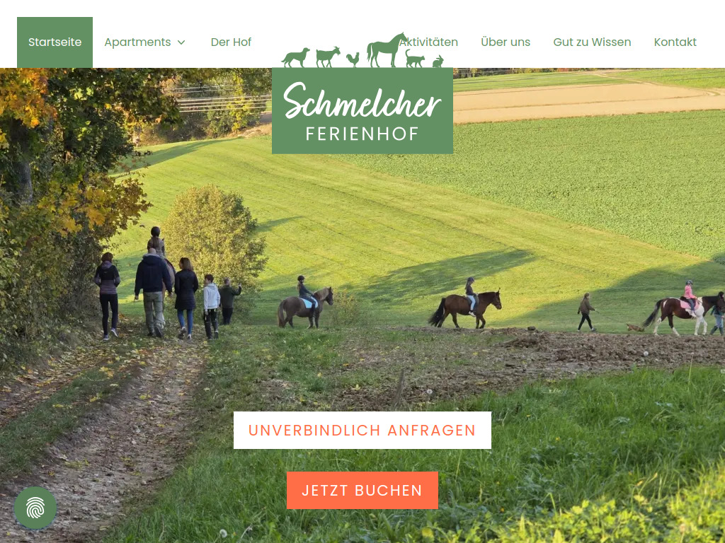 Website von Ferienhof Schmelcher in Eggenfelden