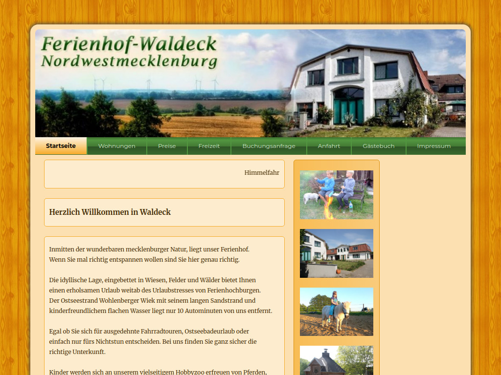 Website von Schlesner Vermietung in Upahl