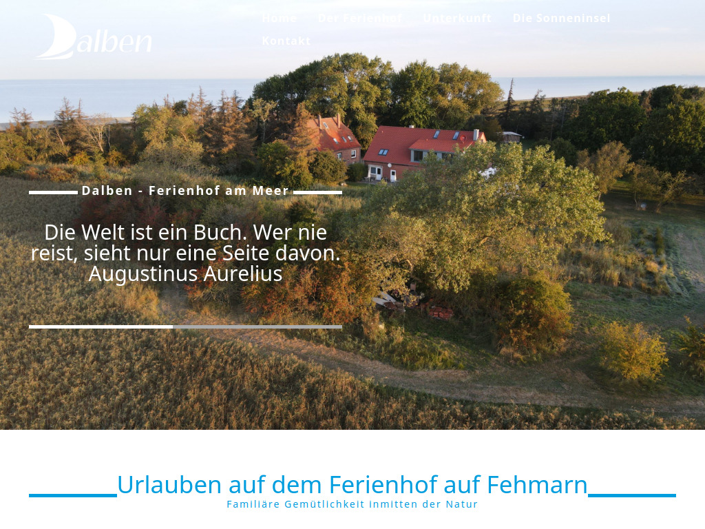Website von Urlaub in Wallnau auf Fehmarn - Ferienhof am Meer - gleich hinterm Deich in Fehmarn