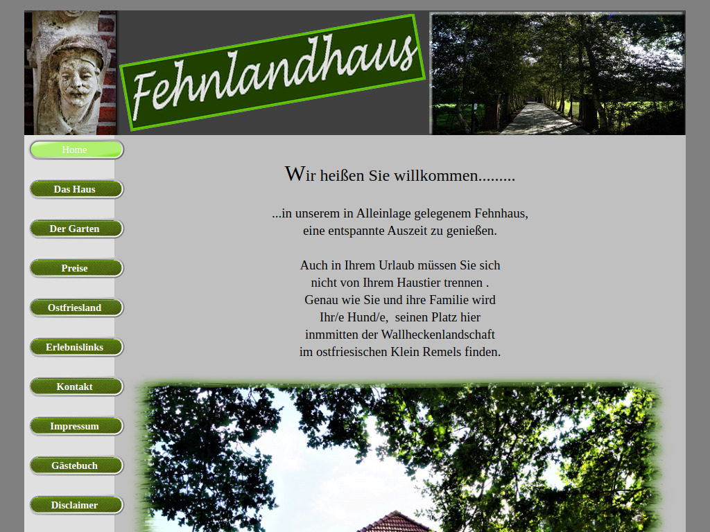 Website von Fehnlandhaus Dahlweg in Klein Remels