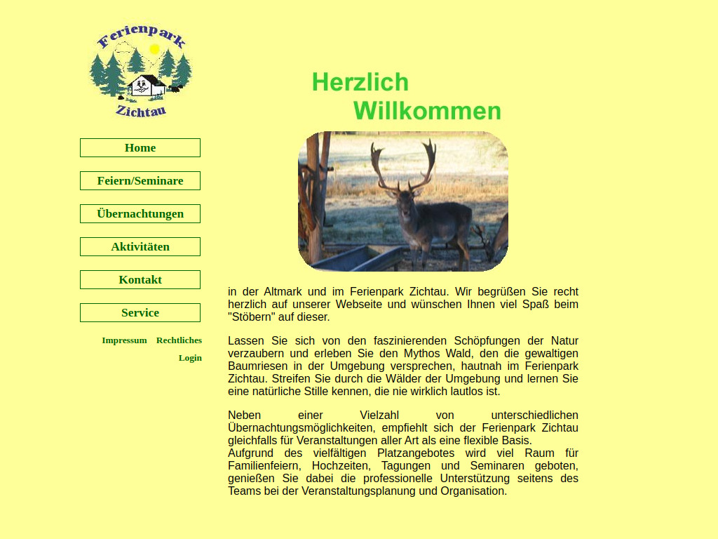 Website von Ferienpark Zichtau in Gardelegen