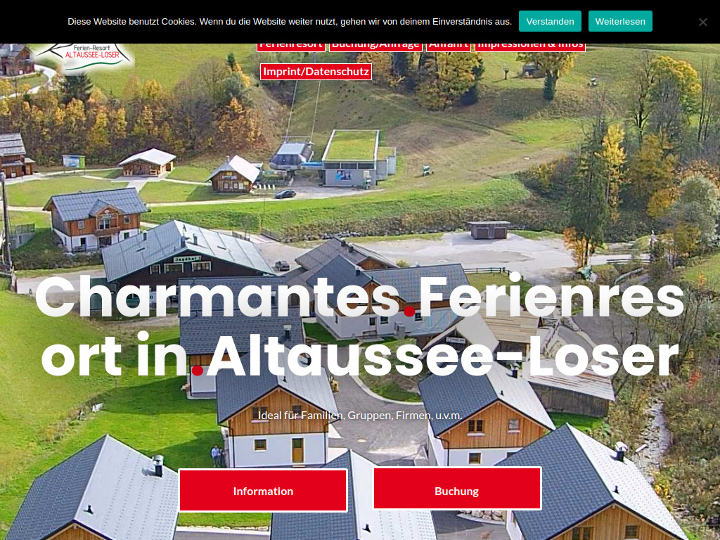 Website von Ferienresort Altaussee – Loser Immobilien Gmbh in Altaussee
