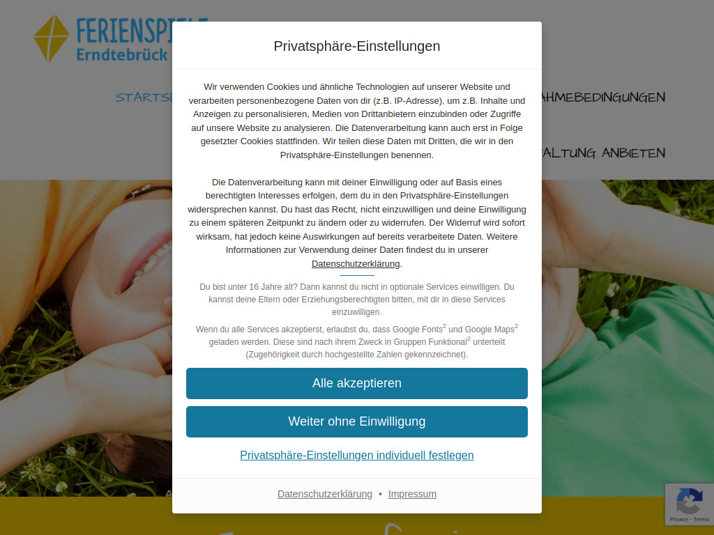 Website von ferienspiele-erndtebrueck.de in Erndtebrück