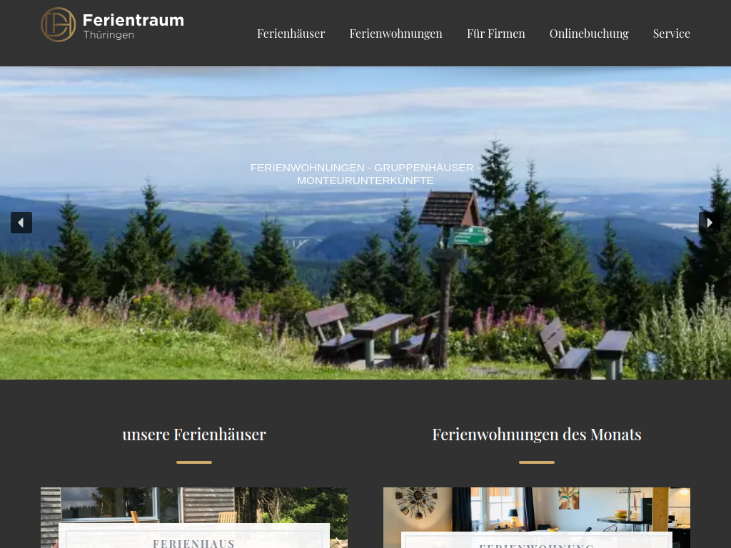 Website von DH Ferientraum Thüringen in Schleusingen