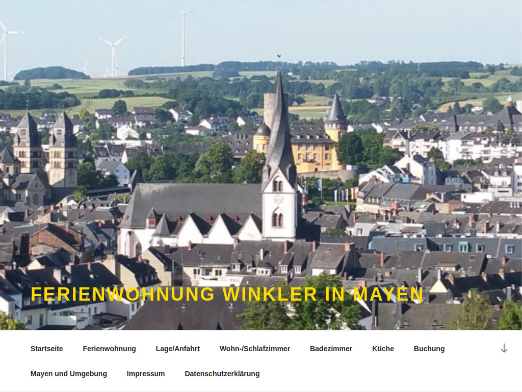 Website von Ferienwohnung Winkler in Mayen