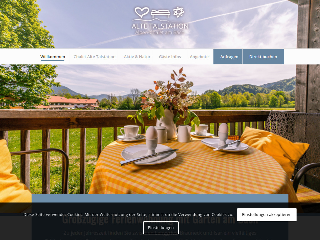 Website von Ferienwohnung Alte Talstation in Lenggries