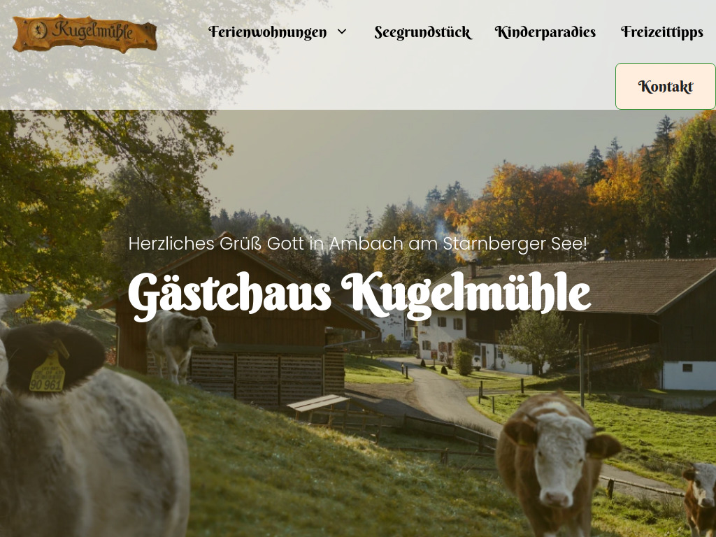 Website von Gästehaus Kugelmühle in Münsing