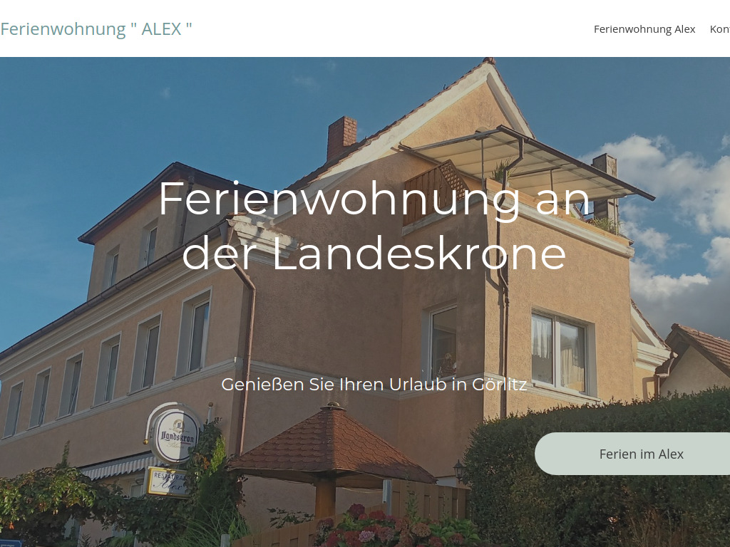 Website von Ferienwohnung " ALEX " in Görlitz