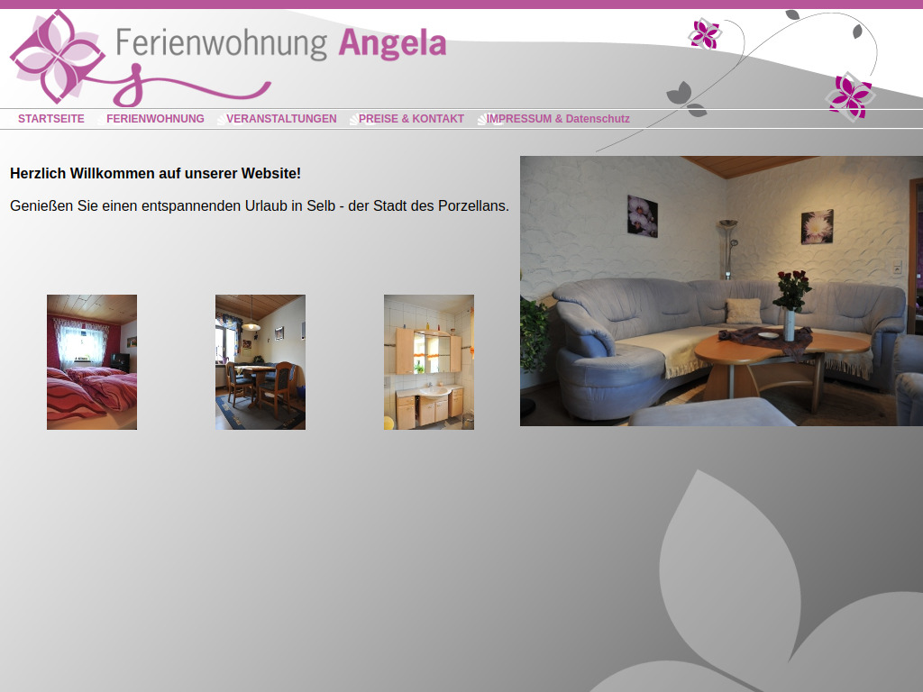 Website von Ferienwohnung Angela in Selb
