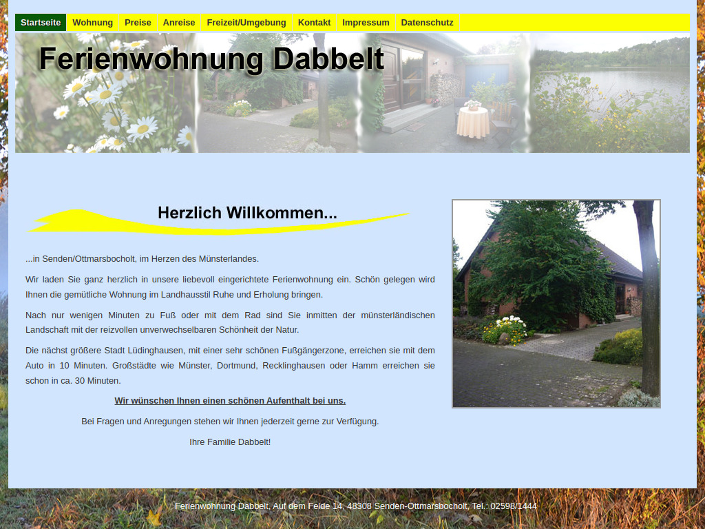 Website von Familie Dabbelt in Senden-Ottmarsbocholt