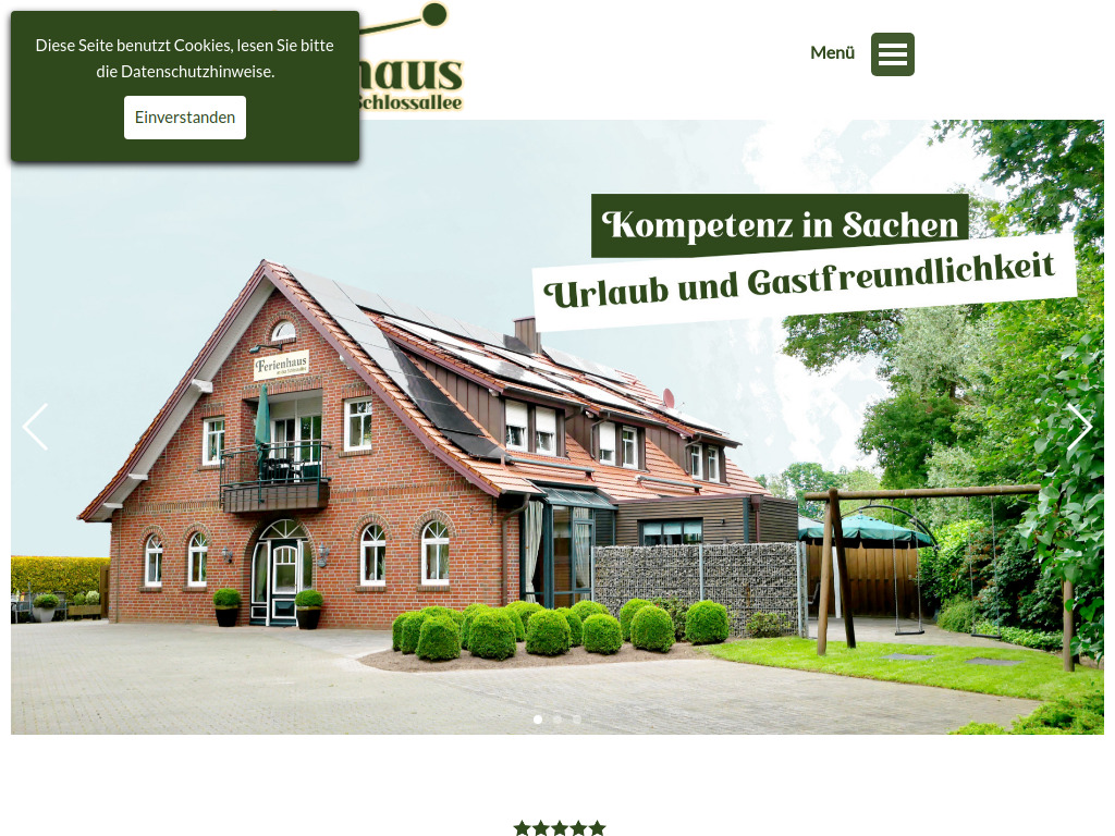 Website von Ferienhaus an der Schlossallee in Haren/Ems-Dankern