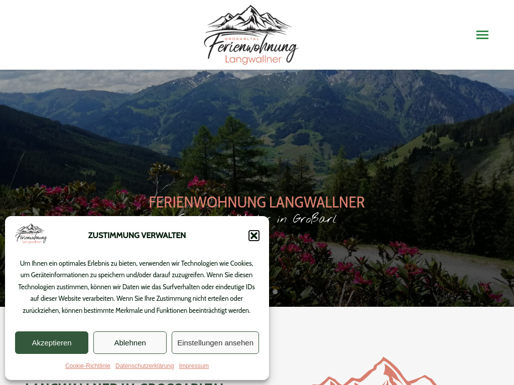 Website von Langwallner Immobilien GmbH in Großarl