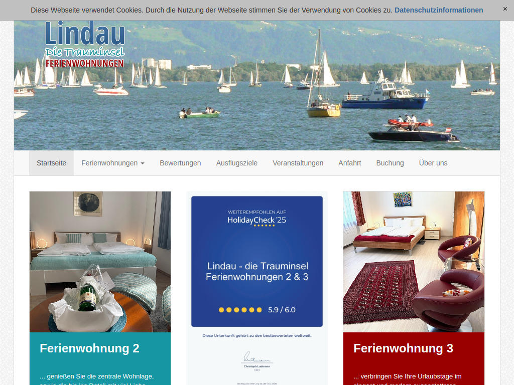 Website von Ferienwohnung Lindau in Lindau