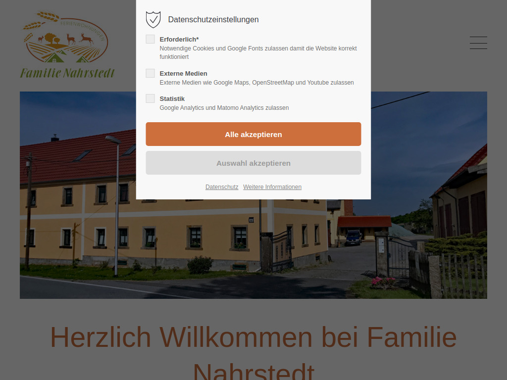 Website von Start - Ferienwohnungen Nahrstedt in Have any questions
