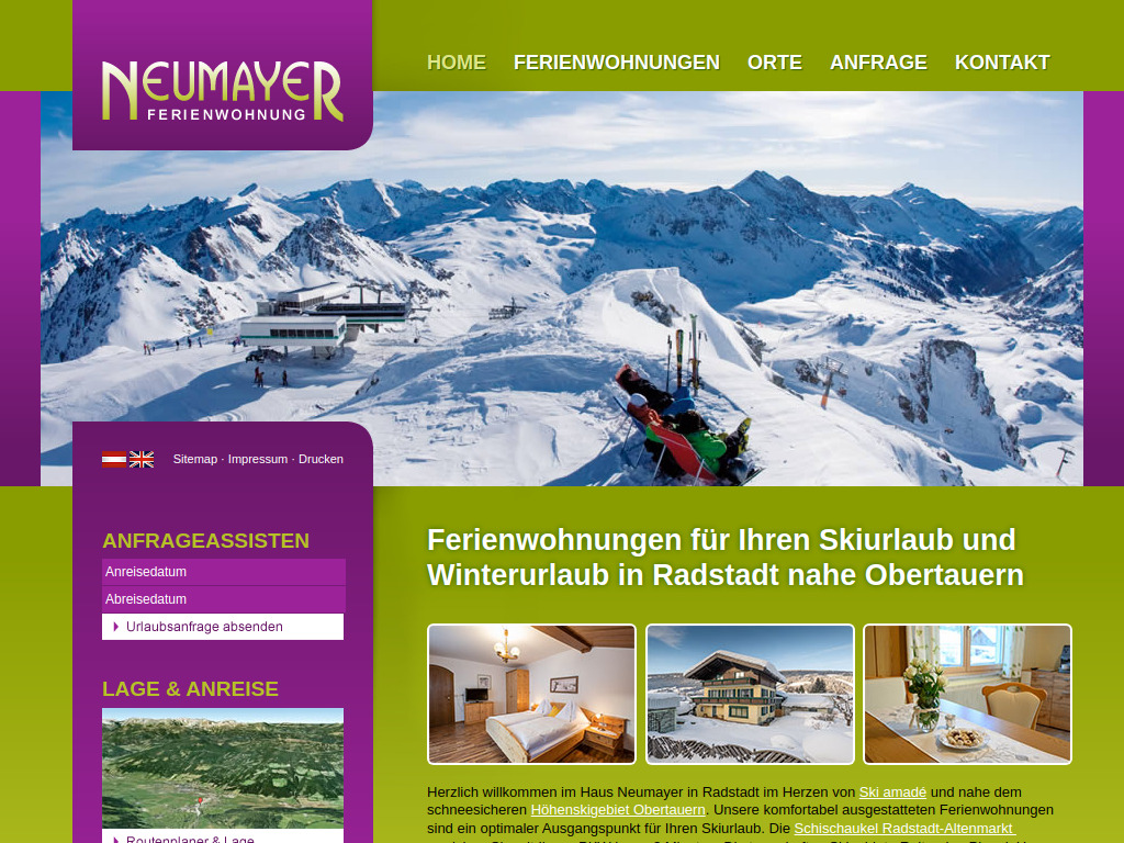 Website von Haus Neumayer in Radstadt