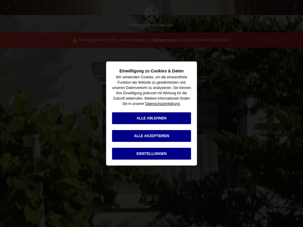 Website von Willkommen an der Weida! - Ferienwohnungen Obhausen in Obhausen