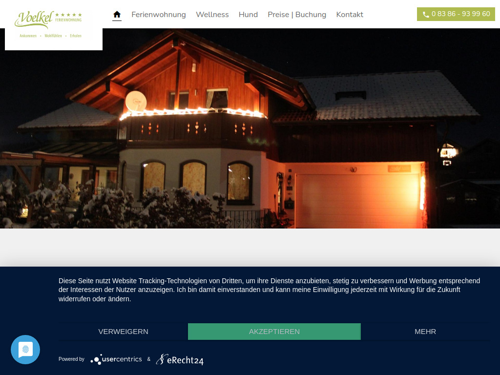 Website von Ferienwohnung Voelkel in Oberstaufen